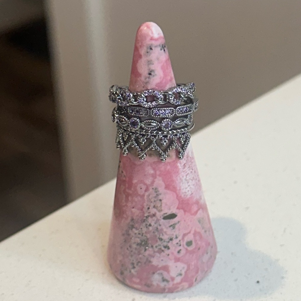 Elegant Silver and Purple Women's Ring